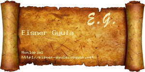 Eisner Gyula névjegykártya